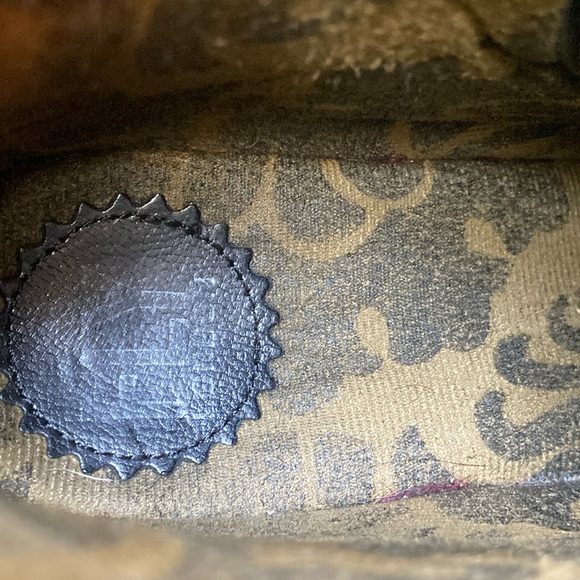 Size 8 (39) Fly London Leather Velcro Slip On Boots black wedge heel monk strap - Picture 12 of 15